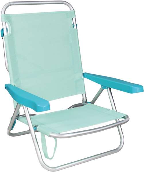 JugaToys Silla de playa aluminio multiposición aguamarina