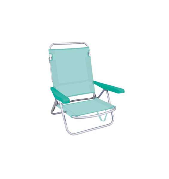 JugaToys Silla de playa aluminio multiposición aguamarina