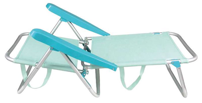 JugaToys Silla de playa aluminio multiposición aguamarina