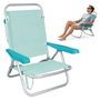 JugaToys Silla de playa aluminio multiposición aguamarina