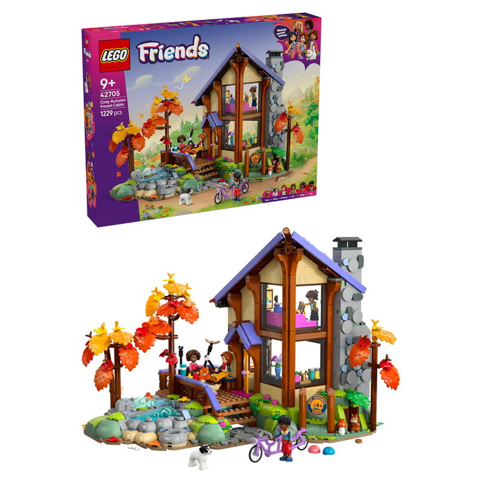 LEGO Friends 42705 Acogedora Cabaña Otoñal en el Bosque de 1229 piezas