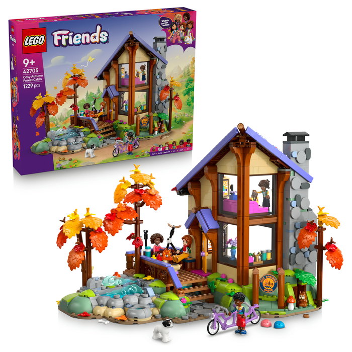 LEGO Friends 42705 Acogedora Cabaña Otoñal en el Bosque de 1229 piezas