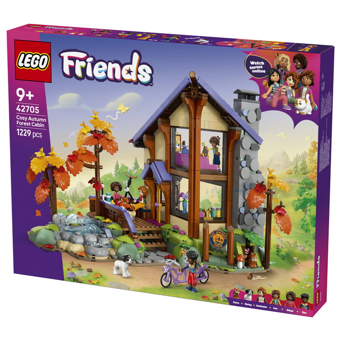 LEGO Friends 42705 Acogedora Cabaña Otoñal en el Bosque de 1229 piezas