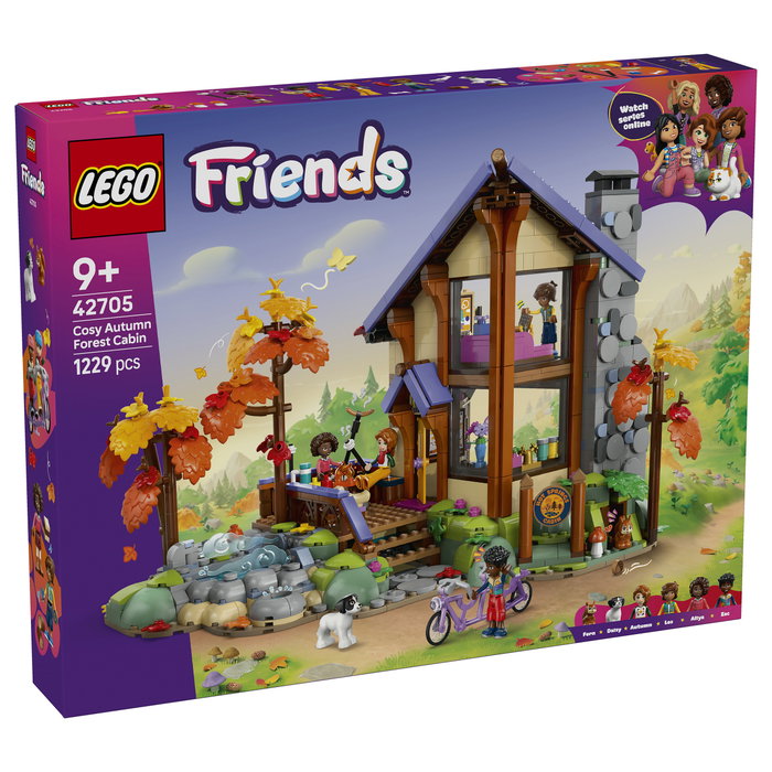 LEGO Friends 42705 Acogedora Cabaña Otoñal en el Bosque de 1229 piezas
