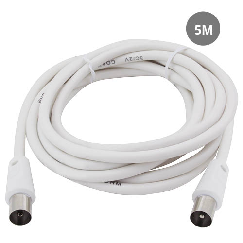 GSC Evolution Cable coaxial TV 5M de macho a hembra Blanco GSC Evolution Cable coaxial TV 5M de macho a hembra Blanco