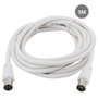 GSC Evolution Cable coaxial TV 5M de macho a hembra Blanco
