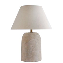 DKD Home Decor Lámpara de Sobremesa de Cemento Gris Natural