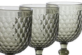 DKD Home Decor Copa Basicos Gris Cristal Set de 6 piezas 8.7 x 17 x 8.7 cm