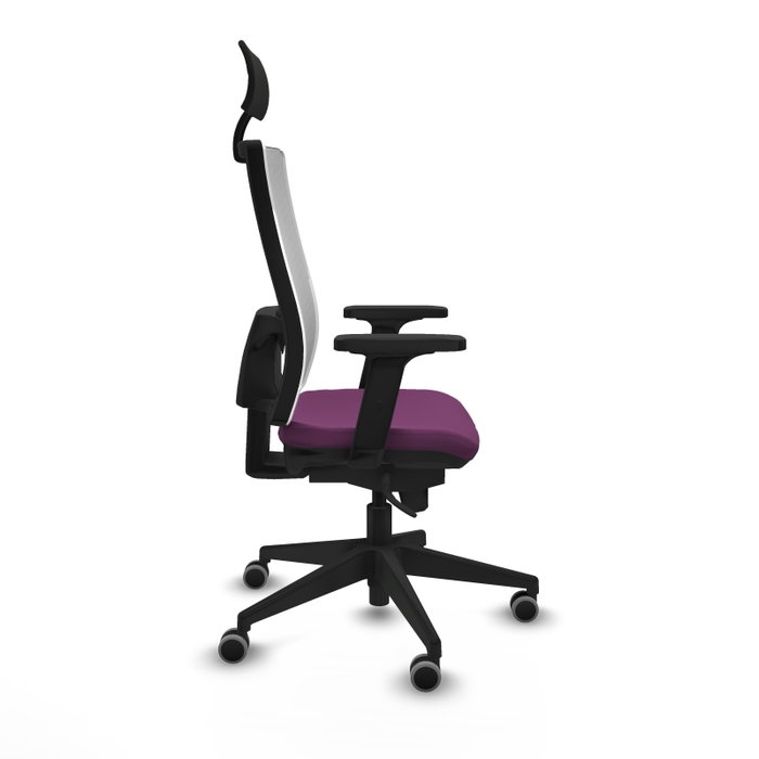 PIQUERAS Y CRESPO Silla de oficina Horna con mecanismo Sincro, Morado y Blanco