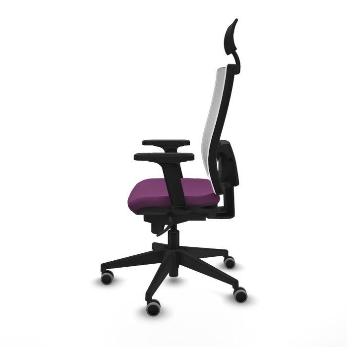 PIQUERAS Y CRESPO Silla de oficina Horna con mecanismo Sincro, Morado y Blanco