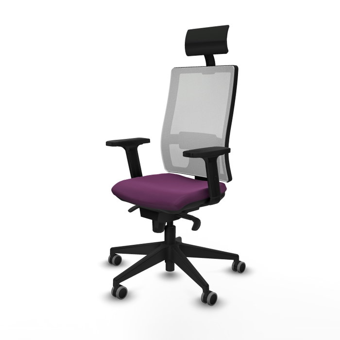 PIQUERAS Y CRESPO Silla de oficina Horna con mecanismo Sincro, Morado y Blanco
