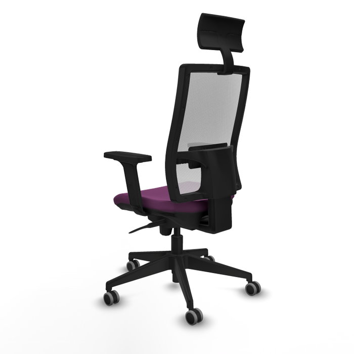PIQUERAS Y CRESPO Silla de oficina Horna con mecanismo Sincro, Morado y Blanco