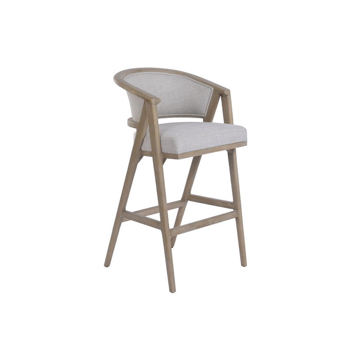 DKD Home Decor Taburete de Fresno y Poliéster Marrón DKD Home Decor Taburete de Fresno y Poliéster Marrón