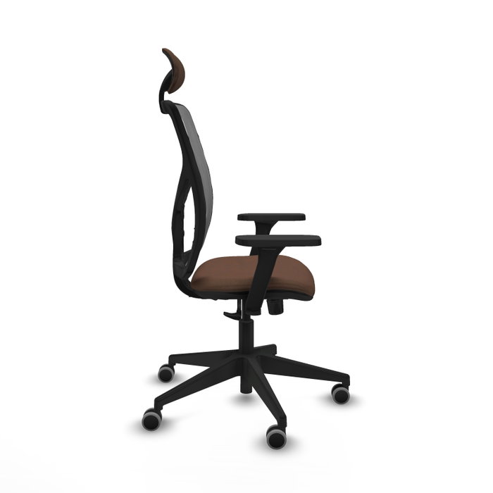 Silla de oficina Motilla con mecanismo Sincro tapizada con Tela color Marrón oscuro y malla color Gris. Equipada con lumbar 1D, Brazos 3D, Cabecero Fijo y Ruedas 65 mm parqué Silla de oficina Motilla con mecanismo Sincro tapizada con Tela color Marrón oscuro y malla color Gris. Equipada con lumbar 1D, Brazos 3D, Cabecero Fijo y Ruedas 65 mm parqué