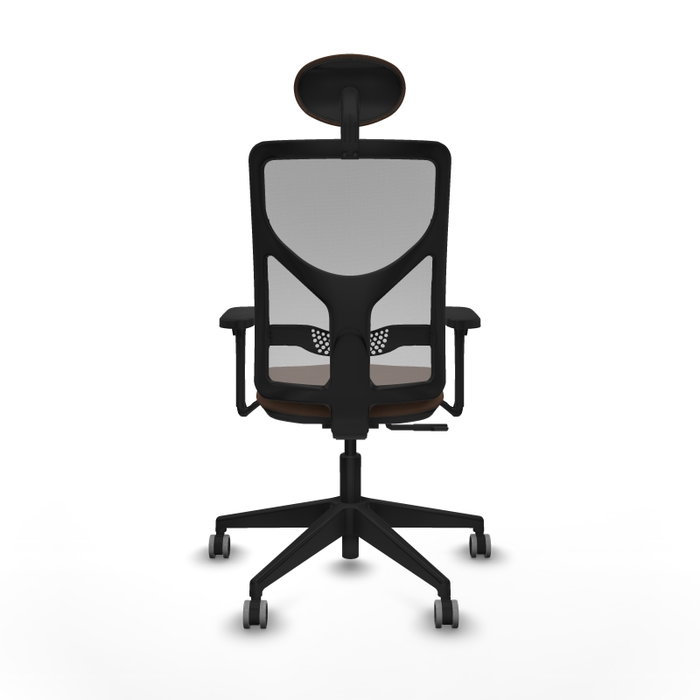 Silla de oficina Motilla con mecanismo Sincro tapizada con Tela color Marrón oscuro y malla color Gris. Equipada con lumbar 1D, Brazos 3D, Cabecero Fijo y Ruedas 65 mm parqué Silla de oficina Motilla con mecanismo Sincro tapizada con Tela color Marrón oscuro y malla color Gris. Equipada con lumbar 1D, Brazos 3D, Cabecero Fijo y Ruedas 65 mm parqué