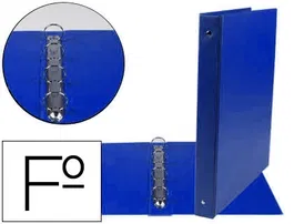 Liderpapel Carpeta 4 Anillas 25 mm Redondas Plástico Folio Color Azul Marino