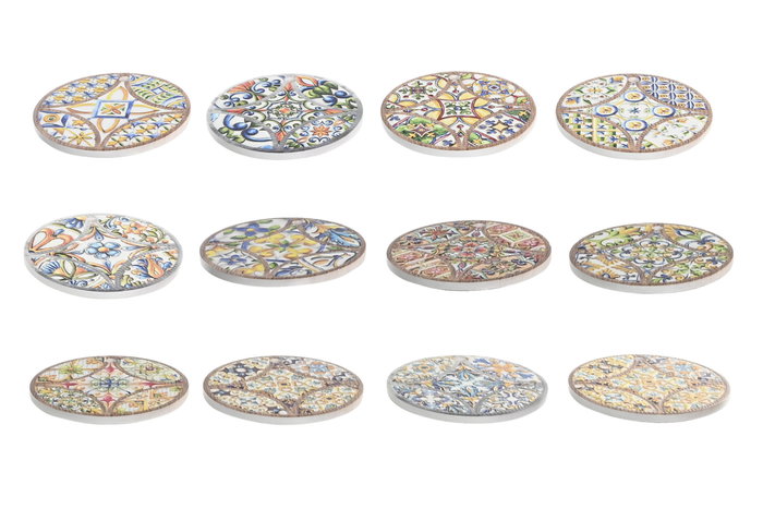 DKD Home Decor Posavasos Azulejos 11x11x0,5 cm Surtidos