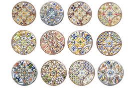 DKD Home Decor Posavasos Azulejos 11x11x0,5 cm Surtidos