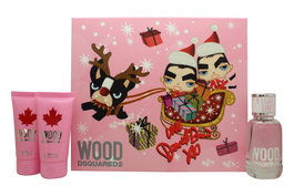 DSquared² Wood For Her Gift Set 50ml EDT + 50ml Body Lotion + 50ml Shower Gel