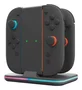 Nacon NA029116 Sistema de Carga para Joy-Con de Nintendo Switch 2 - Negro con Iluminación Azul, Verde, Rojo