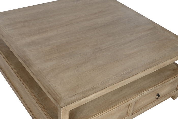 DKD Home Decor Mesa de Centro de Madera de Mango con 4 Cajones, Natural DKD Home Decor Mesa de Centro de Madera de Mango con 4 Cajones, Natural