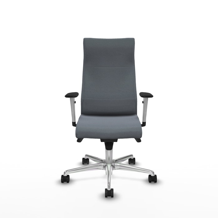 PIQUERAS Y CRESPO Sillón Albacete con Mecanismo Sincro, Tela Gris y Base de Aluminio