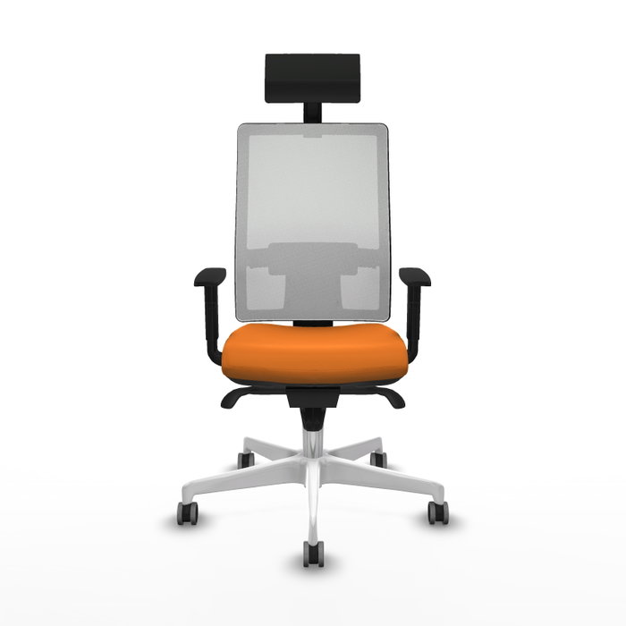 PIQUERAS Y CRESPO Silla de oficina Horna Naranja y Blanco con Mecanismo Sincro PIQUERAS Y CRESPO Silla de oficina Horna Naranja y Blanco con Mecanismo Sincro