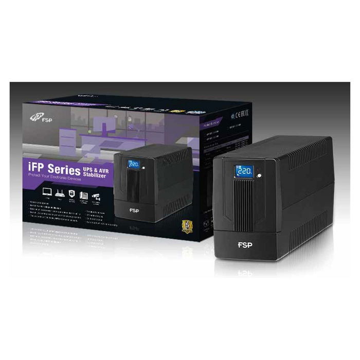 FSP SAI iFP1000, UPS Line-interactive, 1000VA/600W, 2xSCHUKO, 2xIEC, Pantalla LCD, Torre