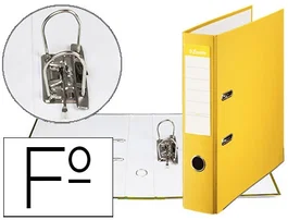 Esselte Archivador de Palanca Folio Lomo 75 mm Rado Amarillo Cartón Forrado PVC