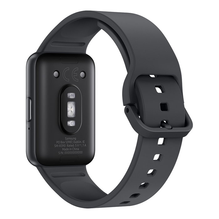 Samsung Galaxy Fit3 SM-R390 - Reloj Inteligente con Pantalla AMOLED 1.6", Monitor Cardíaco, Resistencia al Agua 5 ATM, 13 Días de Batería, Color Gris