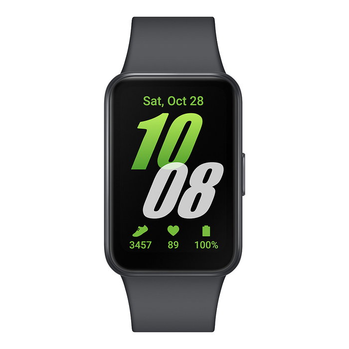 Samsung Galaxy Fit3 SM-R390 - Reloj Inteligente con Pantalla AMOLED 1.6", Monitor Cardíaco, Resistencia al Agua 5 ATM, 13 Días de Batería, Color Gris