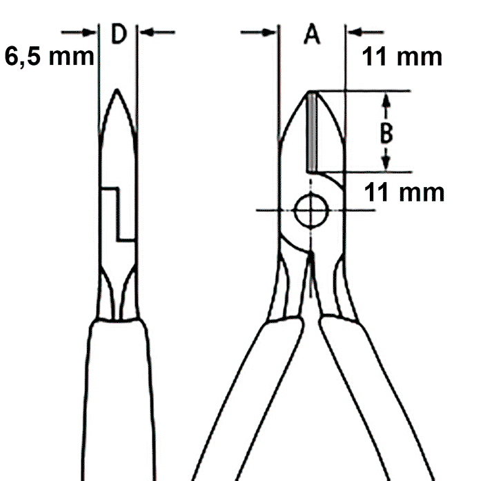 KNIPEX Alicates de corte diagonal de precisión ESD 125 mm
