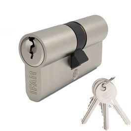 Ifam Cilindro Start STS3040 Níquel 30x40mm 700710 Cilíndro de serreta con perfil europeo 3 pitones de acero y 3 llaves de latón extruido