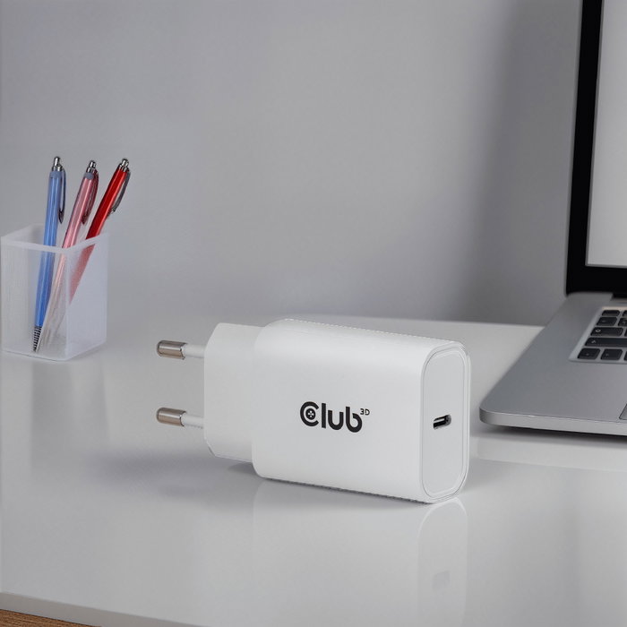 Club 3D Lifestyle Cargador USB-C 30W, 2 unidades, blanco