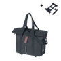 Basil City Bolsa Alforja Bicicleta Delantera Negro 11L Poliéster Hidrófugo MIK Sistema Fijación Reflectante 27x39x15 cm