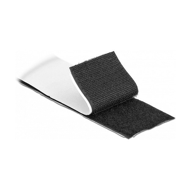DeLOCK Cinta de gancho y lazo autoadhesiva 5 m x 50 mm negro