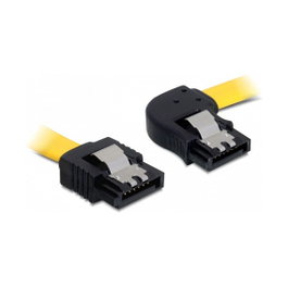 DeLOCK Cable SATA 6 Gb/s de 0,5 m Amarillo (Recto a Ángulo Recto)