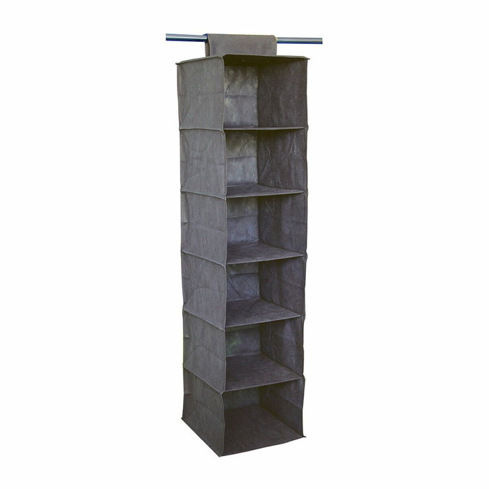 Mondex Estantería de 6 estantes en tejido sin tecer 30 x 30 x 120 cm Mondex Estantería de 6 estantes en tejido sin tecer 30 x 30 x 120 cm