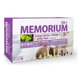 DIETMED Memorium 50+ 30Amp. Suplemento para la memoria con Jalea Real, Omega 3, Ginkgo Biloba y Zinc para la función cognitiva.