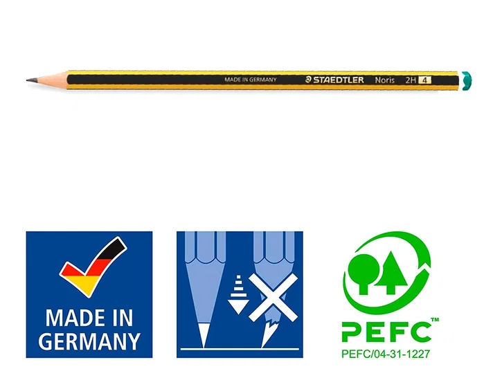 Staedtler Noris 120-4 Lápices de Grafito 2H (Set de 12)