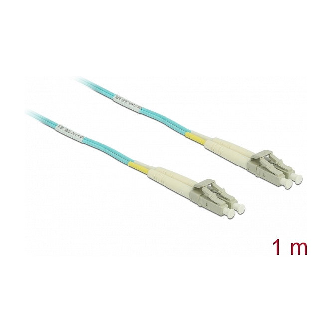 DeLOCK Cable de fibra óptica LC a LC multimodo OM3 1 m, aguamarina DeLOCK Cable de fibra óptica LC a LC multimodo OM3 1 m, aguamarina