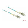 DeLOCK Cable de fibra óptica LC a LC multimodo OM3 1 m, aguamarina