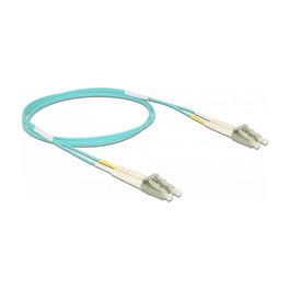DeLOCK Cable de fibra óptica LC a LC multimodo OM3 1 m, aguamarina