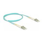 DeLOCK Cable de fibra óptica LC a LC multimodo OM3 1 m, aguamarina