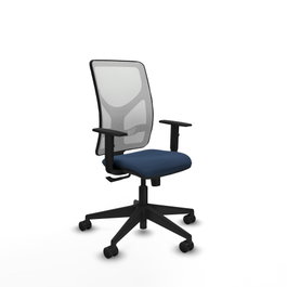 PIQUERAS Y CRESPO Silla de oficina Motilla Azul marino y Blanco con mecanismo Sincro