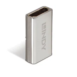 Lindy Adaptador HDMI 2.1, 48 Gbit/s, Resolución 8K 7680x4320 a 60Hz, Conectores HDMI Hembra a Hembra, Metal Plateado, Cambiador de Género 41511