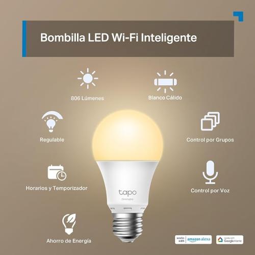 TP-LINK Tapo L510E Bombilla LED Inteligente Wi-Fi E27 2700K