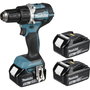 Makita DDF484RT3J Atornillador Taladro Inalámbrico de 18 V con 3 Baterías de 5,0 Ah