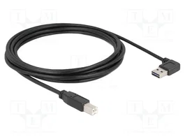 DeLOCK Cable USB 2.0 de 3 m con conectores USB-A y USB-B angulados