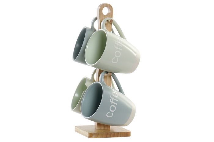 DKD Home Decor Mug Scandi Verde Menta Azul 9 x 10.5 x 11.5 cm Set de 4 DKD Home Decor Mug Scandi Verde Menta Azul 9 x 10.5 x 11.5 cm Set de 4